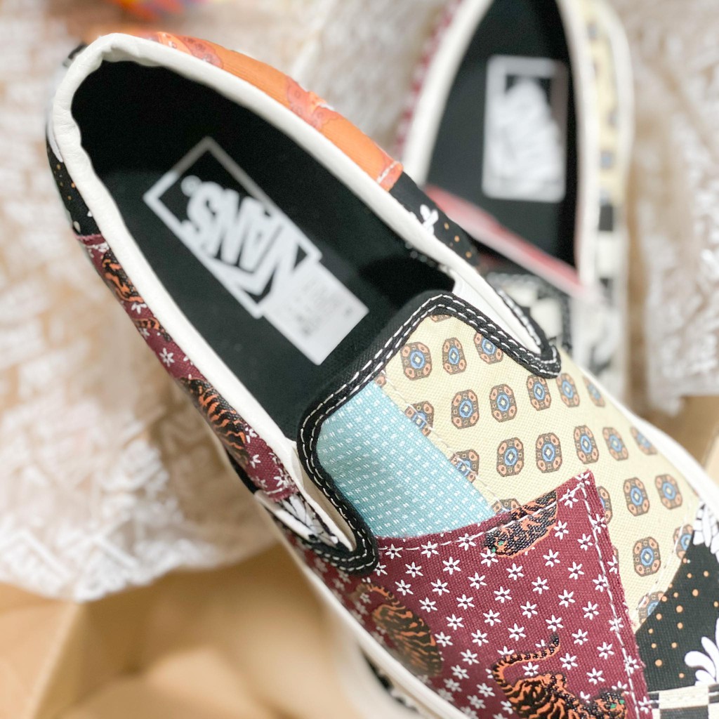 Giày Sneaker [REAL] Vans-Slipon-Patchwork