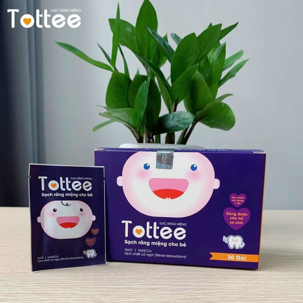 Gạc Rơ Lưỡi Tottee Làm Sạch Và Ngăn Ngừa Các Vấn Đề Răng Miệng Cho Bé Hộp 30 Gói