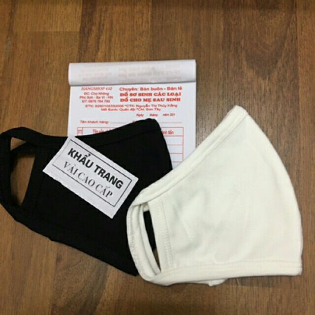 Khẩu trang đông xuân 2 lớp (có 2 màu trắng hoặc đen) | BigBuy360 - bigbuy360.vn