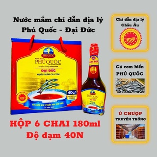 Nước mắm chỉ dẫn địa lý phú quốc - đại đức độ đạm 40n - 180ml x 6 chai