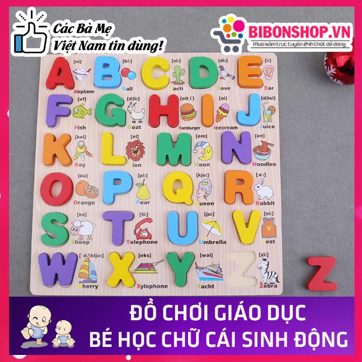 Bộ 2 Bảng Chữ Cái Tiếng Anh In Hoa và In Thường Bằng Gỗ Giúp Bé Học Nhanh Hơn