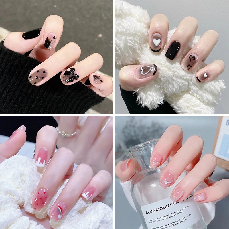 Bộ Móng Tay Giả Ngắn Vừa Và Ngắn Chất Lượng Cao Hỗ Trợ Chụp Ảnh