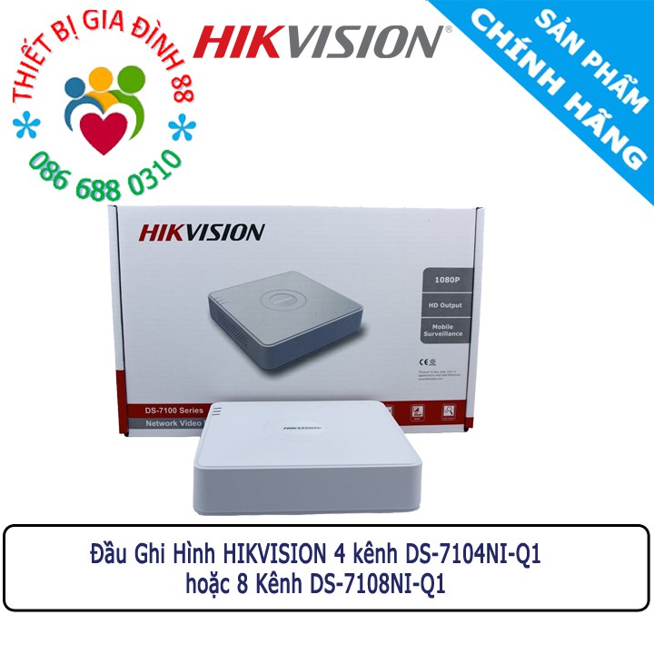 Đầu Ghi Hình HIKVISION 4 kênh DS-7104NI-Q1 & 8 Kênh DS-7108NI-Q1 dòng DS-7100 BH 24Tháng (THAY CHO đầu Ezviz CS-X5C)