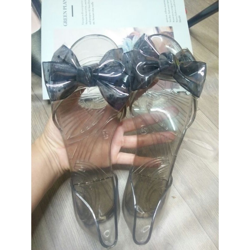 Giày nhựa nơ siêu xinh kèm video