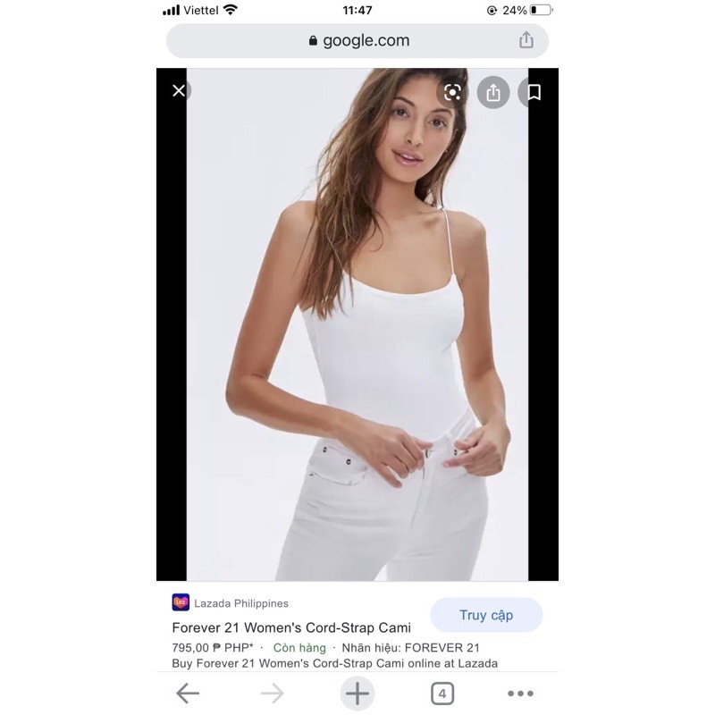 Bodysuit 2 dây f21 | BigBuy360 - bigbuy360.vn