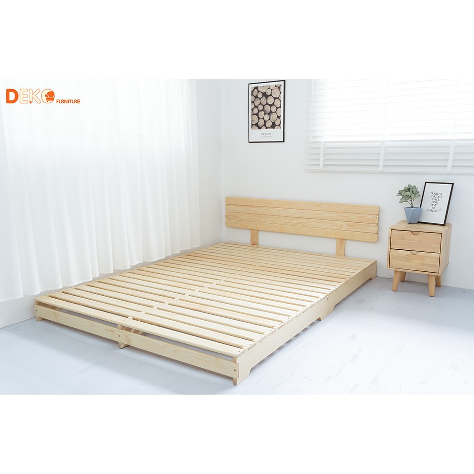 Giường pallet cải tiến có đầu giường DEKO FURNITURE DK06