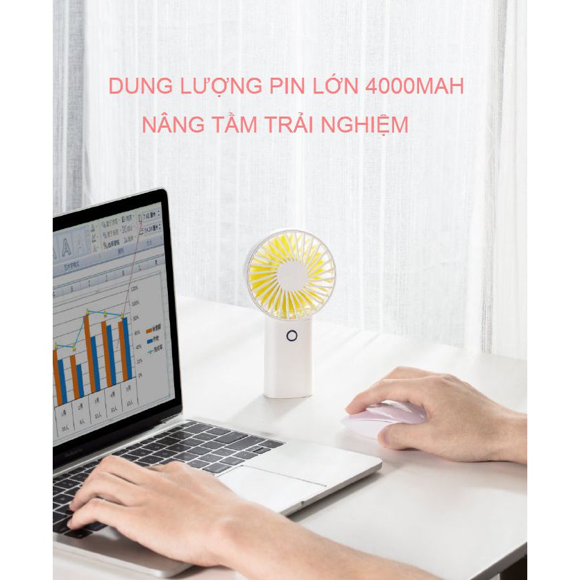 Quạt mini cầm tay tích điện khuếch tán hương thơm F2B, hàng chính hãng Jisulife, 3 cấp độ gió mạnh, 4000mAh | BigBuy360 - bigbuy360.vn
