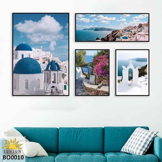 Bộ 4 Tranh Canvas Rung Động Santorini-Santorini Vibes | BO0010