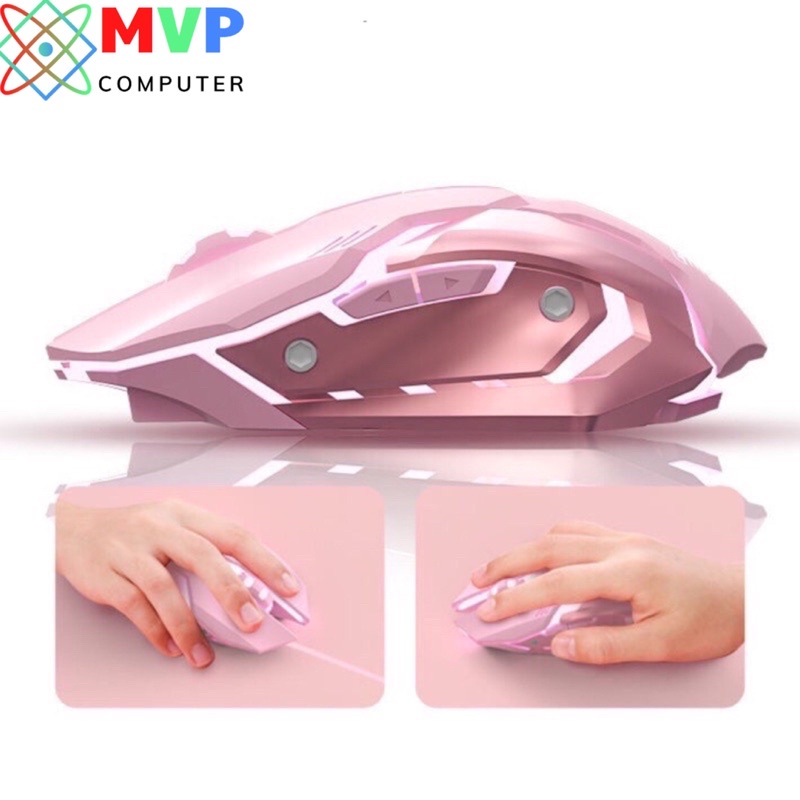Bàn Phím Chuột Tai Nghe Gaming K620 Q7 Nút Tròn LED RGB Xuyên Chữ Phát Sáng Trong Đêm Nhiều Màu Hồng Trắng Đen