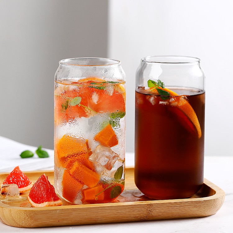 Bộ 6 Ly Thủy Tinh Dáng Lon Nước Chịu Nhiệt 500ml, Ly Thủy Tinh Pha Sinh Tố Cafe