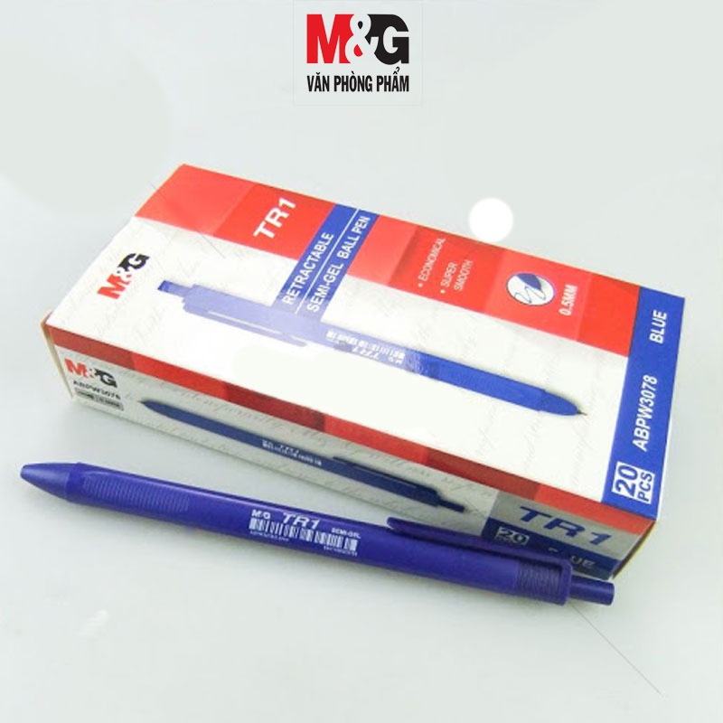 Bút bi bấm semi gel M&G ABPW3078 ngòi 0.5mm