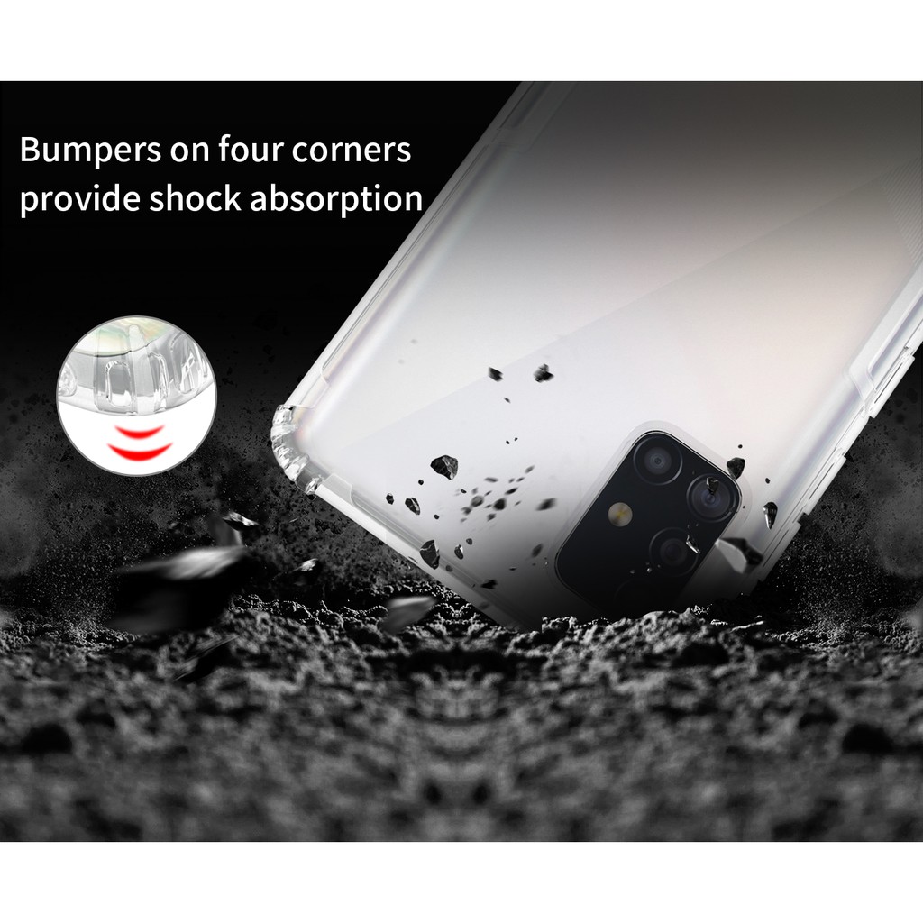 Ốp lưng Samsung Galaxy A51 / A71 / A52 / A52s 5G / A72 5G hiệu Nillkin trong suốt chống sốc ôm khít máy bảo vệ Camera.