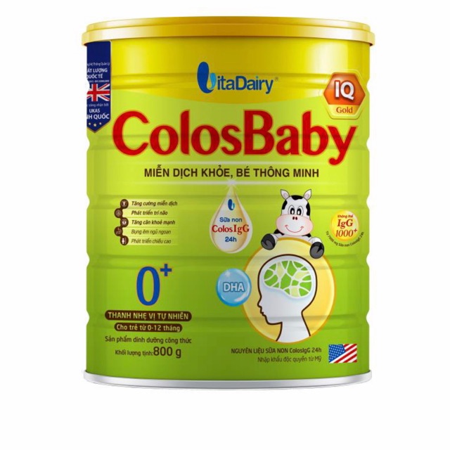 Sữa Non ColosBaby IQ Gold 0+ 800g