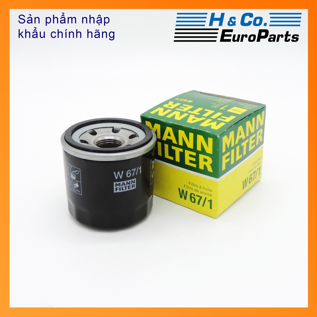 Lọc nhớt cho xe Kia Morning, Mazda 2, Mazda 3, Mazda CX-8, Hyundai Getz 1.1, Nissan X-Trail, QX60, W67/1, B6Y114302A