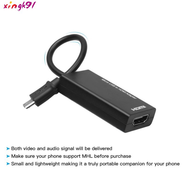 Micro USB to HDMI 1080P Video Graphic Converter Adapter for Android Phones and Tablets