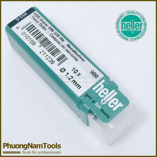 Hộp 10 mũi khoan sắt Heller 1,2mm - (Loại tiện) - Made in Germany