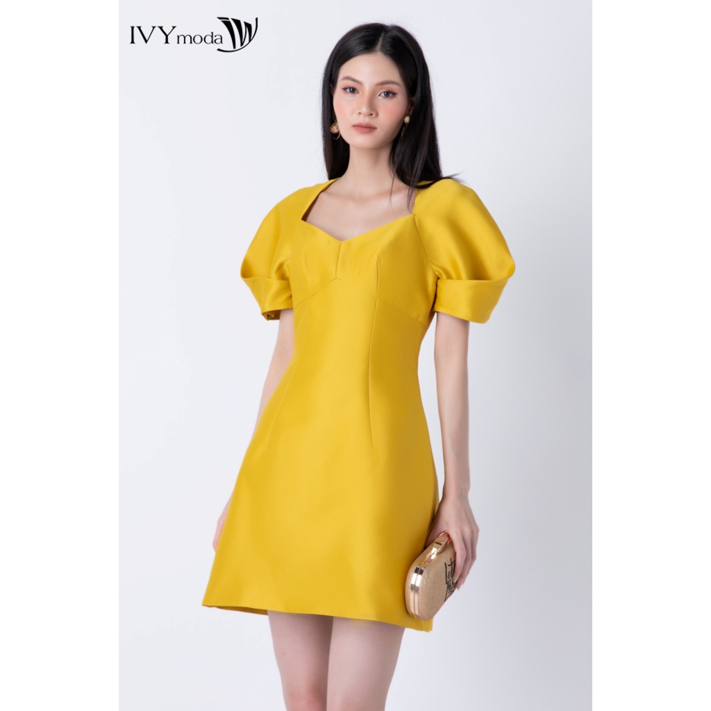 Đầm ôm tay kiểu vải Taffeta IVY moda MS 45S2593