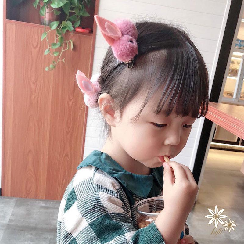 Kẹp Tóc Hình Thỏ Nhồi Bông Ba Chiều Dễ Thương Ngọt Ngào