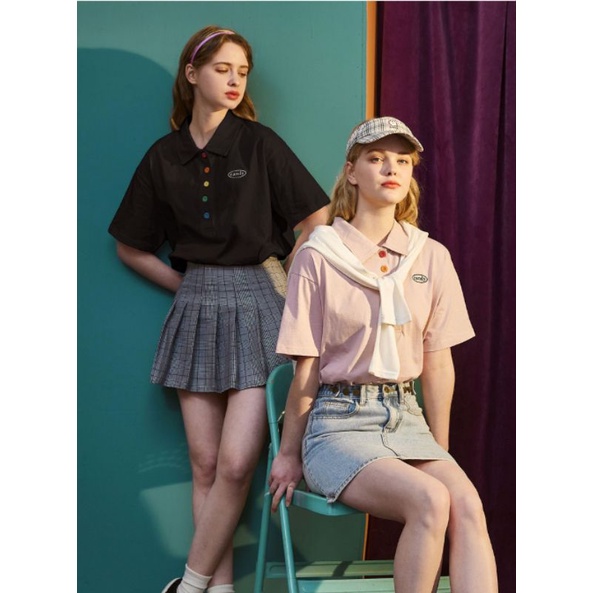 Áo phông nữ cúc sắc màu only