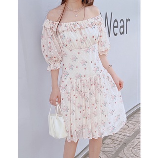 Đầm hoa trễ vai