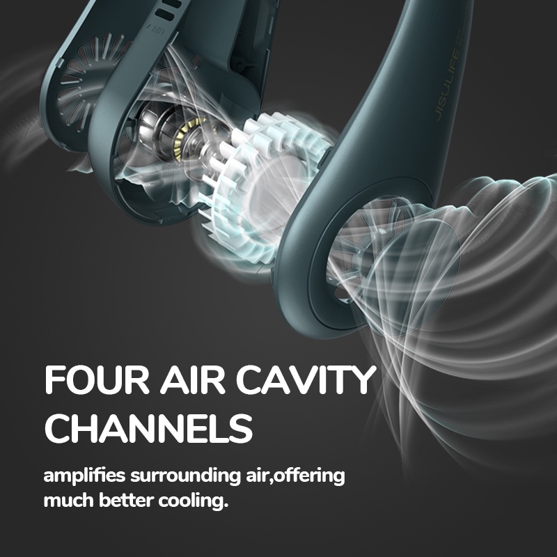 Quạt thể thao làm mát thiết kế đeo cổ sạc cổng usb không tiếng động tiện dụng