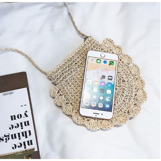 Túi cói đan handmade đeo chéo vai thiết kế thời trang cho nữ