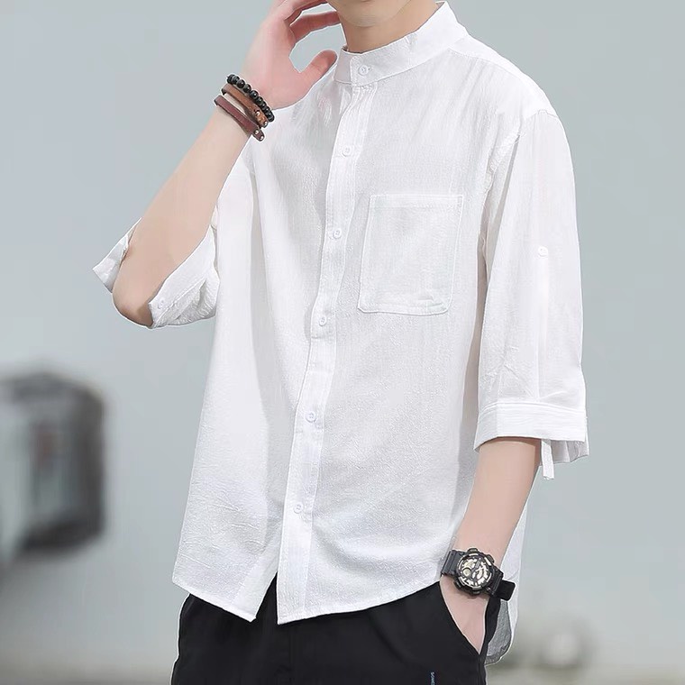 Áo sơ mi trơn unisex sắn tay là điểm nhấn nam nữ đều mặc được form rộng hàn quốc cao cấp mới nhất ĐŨI CHUN