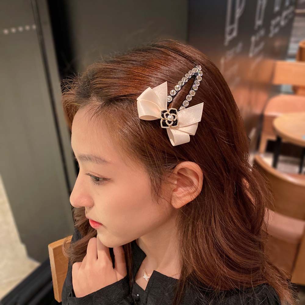Kẹp tóc hình bông hoa đính ngọc trai giả phong cách Hàn Quốc thời trang thanh lịch cho nữ