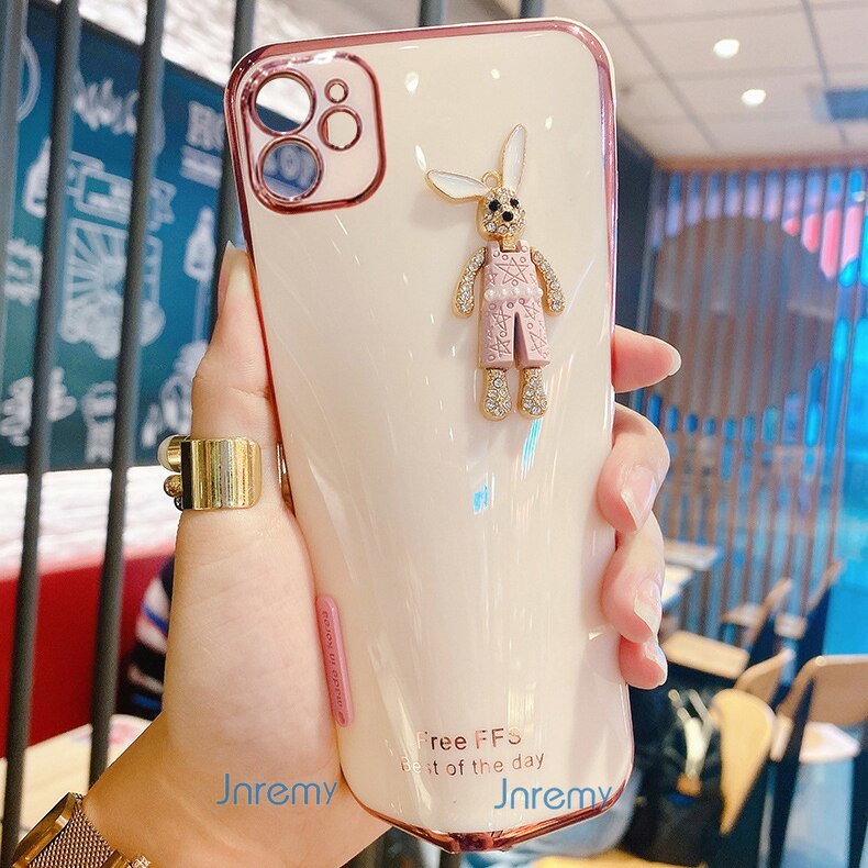 Ốp Điện Thoại Tpu Mềm Mạ Điện Hình Thỏ Hoạt Hình Cho Iphone 12 Pro Max 11 Pro Max 6 6s 7plus 8plus