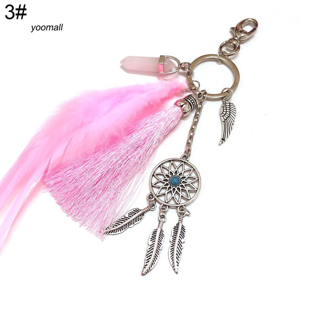 Móc khóa Dream Catcher gắn lông vũ xinh xắn