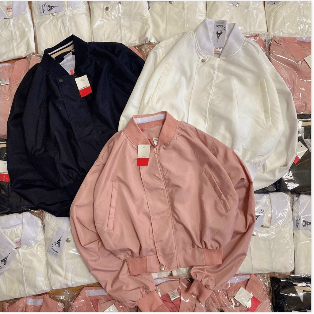 [ HÌNH THẬT 100% ] Áo Khoác Bomber UNISEX Nữ In Chữ Sau Lưng Xinh Mẫu Mới Hot Trend