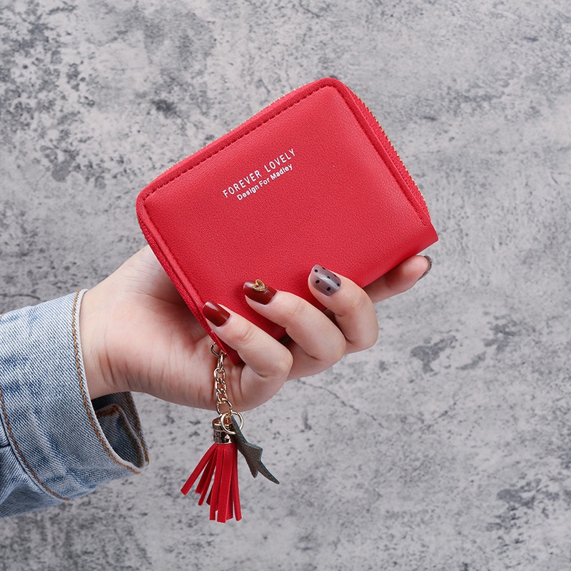 Ví Ngắn Mini Phối Khóa Kéo Thời Trang Hàn Quốc 2020 Dành Cho Nữ