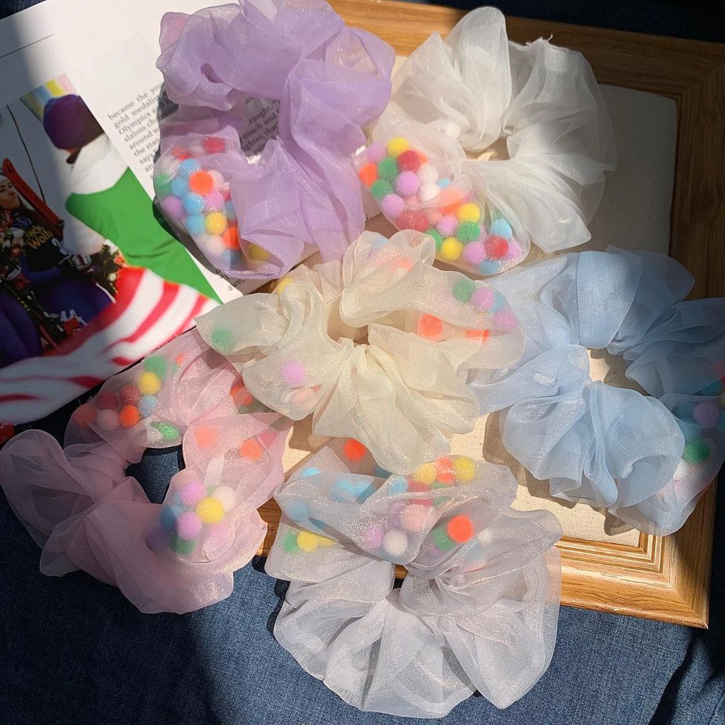 [Mã SKAMCLU8 giảm 10% cho đơn từ 100K] Cột Tóc Pom Pom