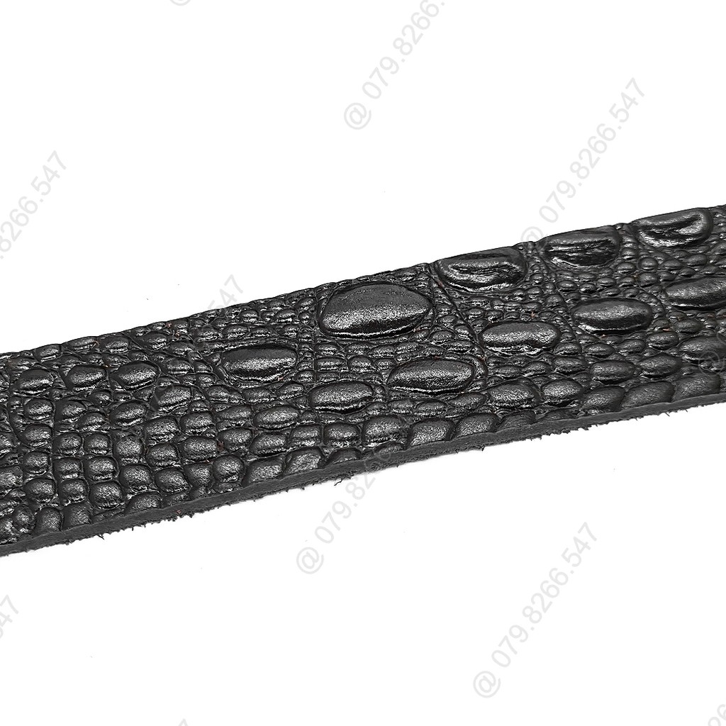 Dây lưng da bò dập vân cá sấu DHM-132 | Đầu khóa nịt kim nguyên khối thời trang | BH 12 tháng