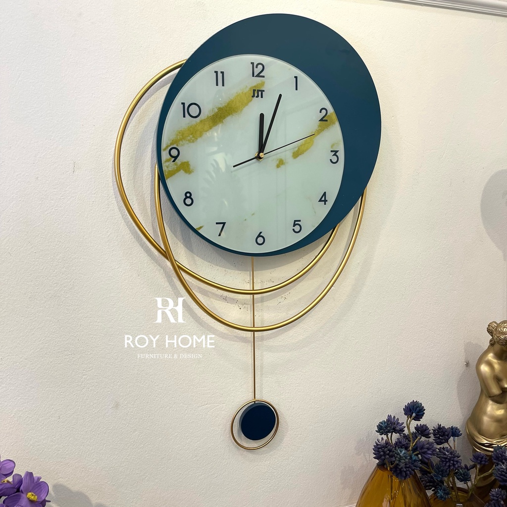 Đồng hồ treo tường Royhome Decor phong cách sáng tạo nghệ thuật mã JT2086B45
