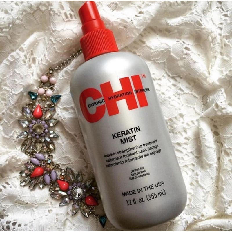 Xịt dưỡng CHI Keratin Mist cho tóc khô hư tổn 355ml (USA)- Chai