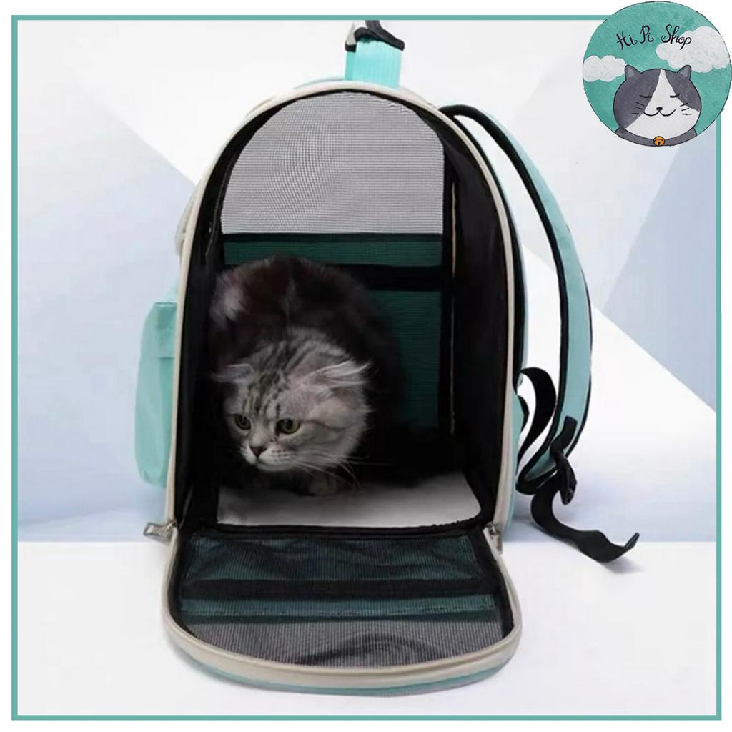 Balo Vận Chuyển Thú Cưng Hàng Thiết Kế Cao Cấp Bằng Vải Oxford Hello Cat -Túi Đeo Vai Du Lịch Chuyên Dụng Chở Chó Mèo