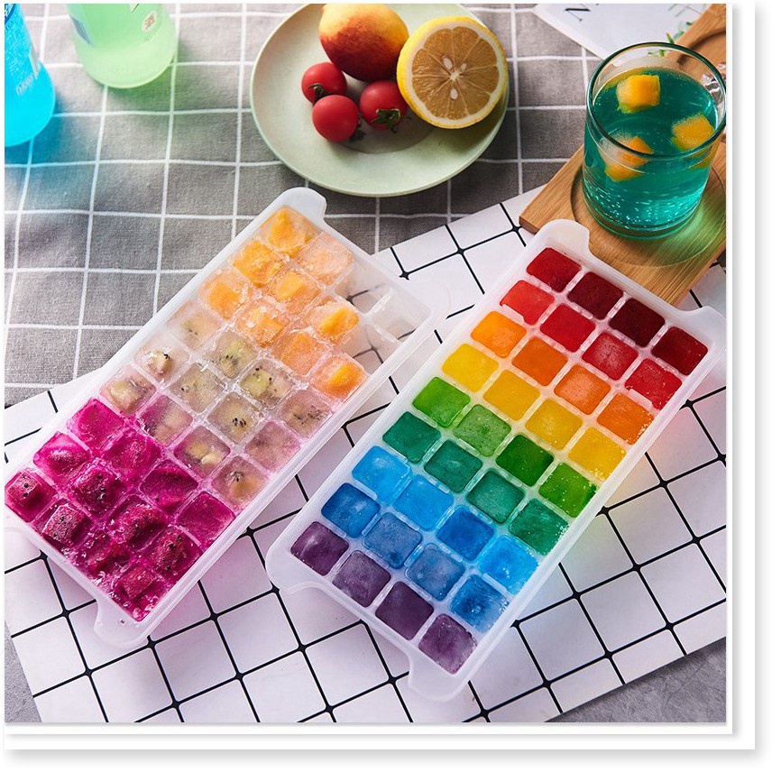 Khay làm đá silicon 36 ô có nắp đậy tiện lợi