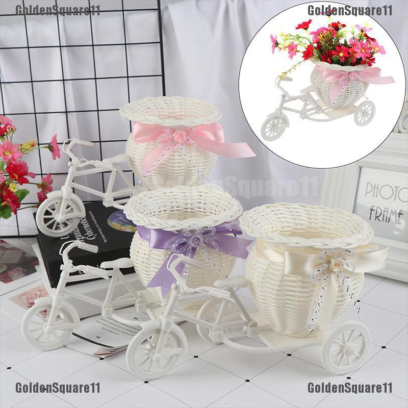 Giỏ Hoa Đan Mây Hình Chiếc Xe Đạp Độc Đáo Trang Trí Tiệc Cưới / Sân Vườn
