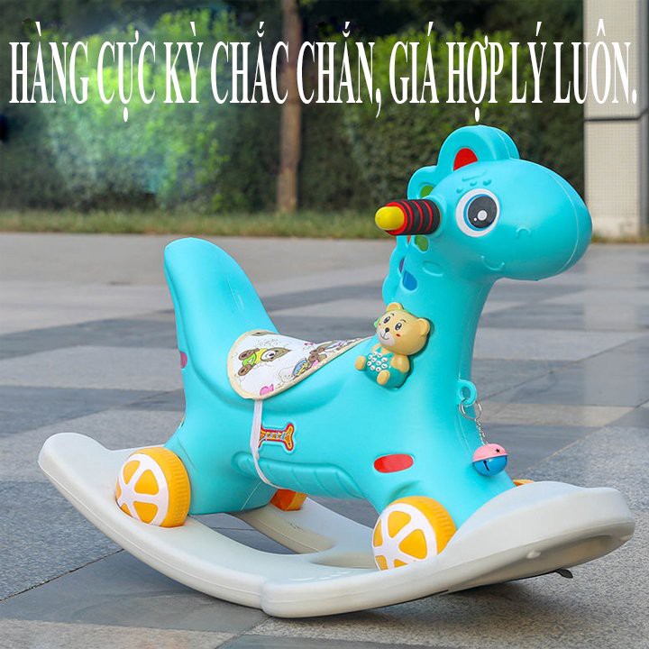 Ngựa Bập Bênh 2 In 1 Vừa Bập Bênh Vừa Ủn Chân Cho Bé