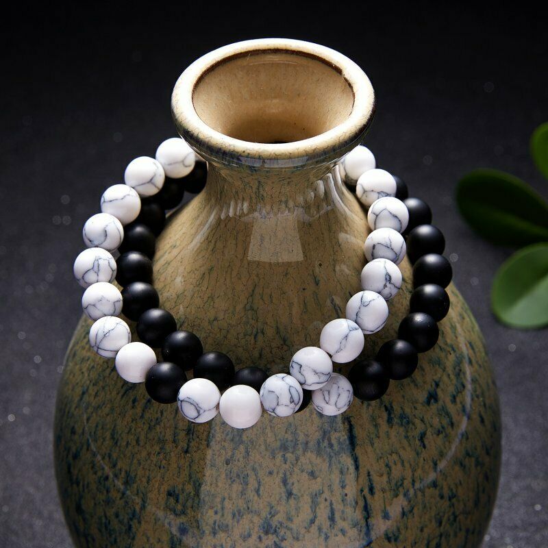 Set 2 Vòng Tay Chuỗi Hạt Đá Tự Nhiên 8mm Cho Cặp Đôi