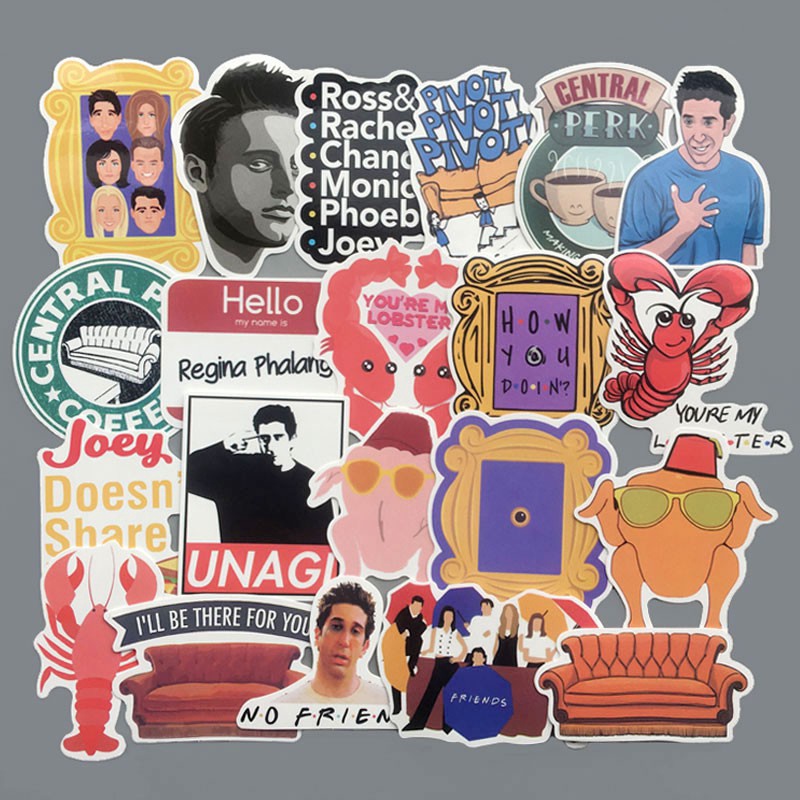 Bộ 34 Miếng Dán Trang Trí Chống Thấm Nước Họa Tiết TV Mỹ