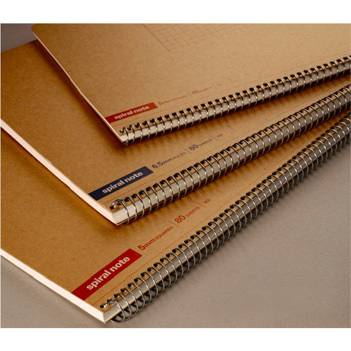 Sổ Lò Xo Nhật Bản Maruman - Spiral Note Maruman - Sổ tay ô ly 5mm - Sổ bìa craft