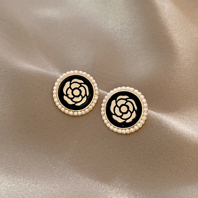 Khuyên tai kẹp không bấm lỗ chốt cố định K189 bằng hợp kim mạ vàng hình tròn bông hoa dáng ngắn Leous Accessories