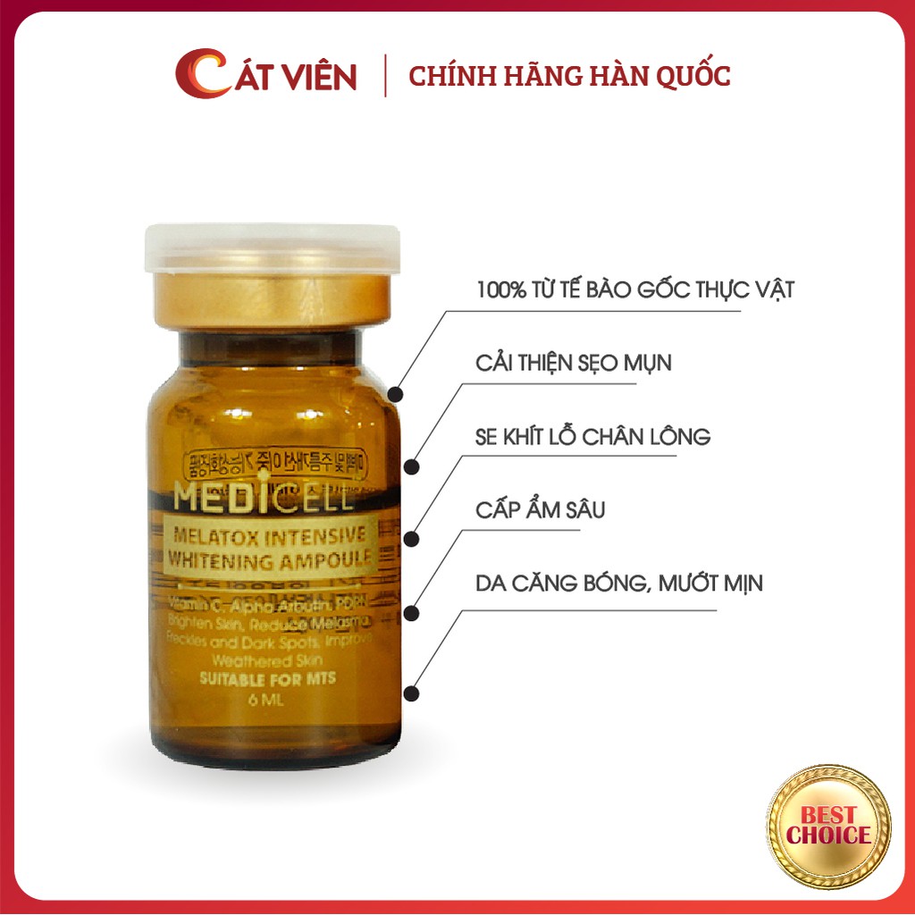 Tế bào gốc nám Melatox Medicell Hàn Quốc, serum mờ nám tàn nhang thâm sạm, trẻ hóa tái tạo làm trắng da 6 ml | BigBuy360 - bigbuy360.vn