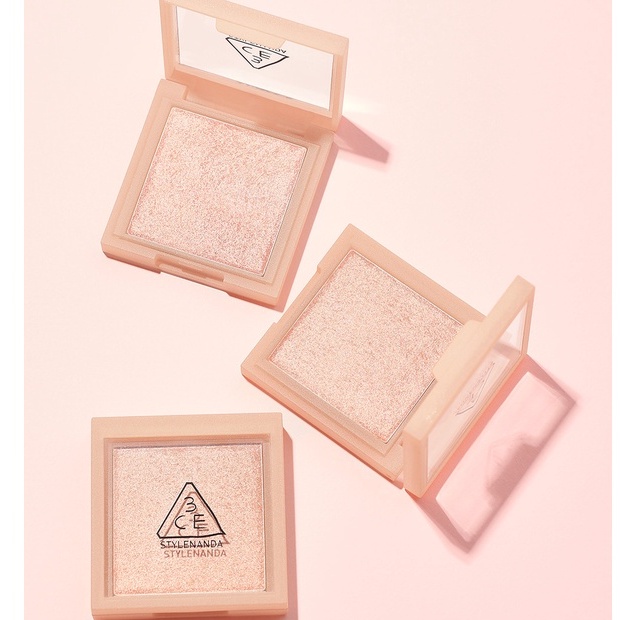 Phấn Bắt Sáng 3CE Face Highlighter Màu  All Rounder - Open Side - Gentle Beige 4.8g Hộp Vuông