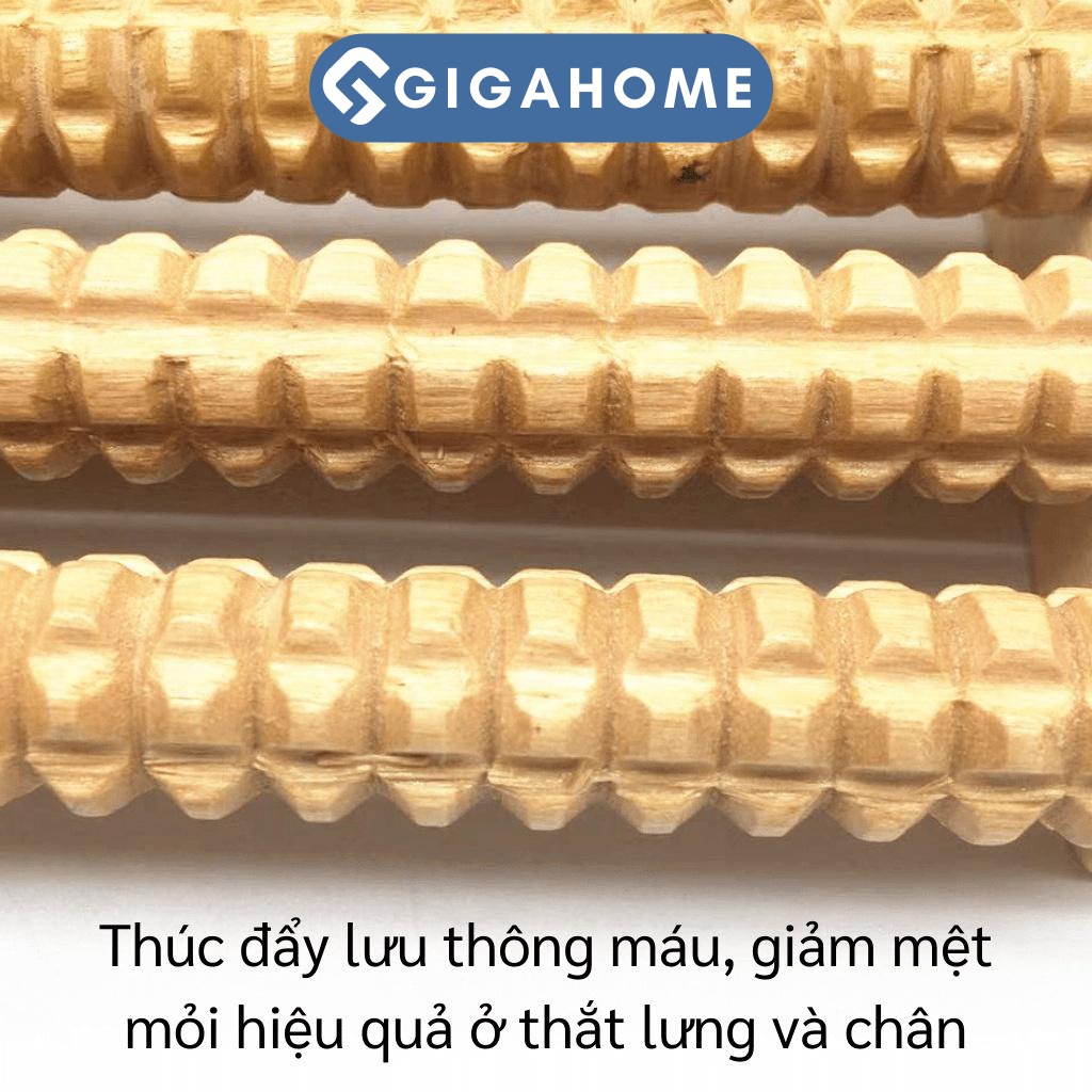 Bàn Lăn Chân Gỗ GIGAHOME Bấm Huyệt, Massage Chân 8 Hàng 9662