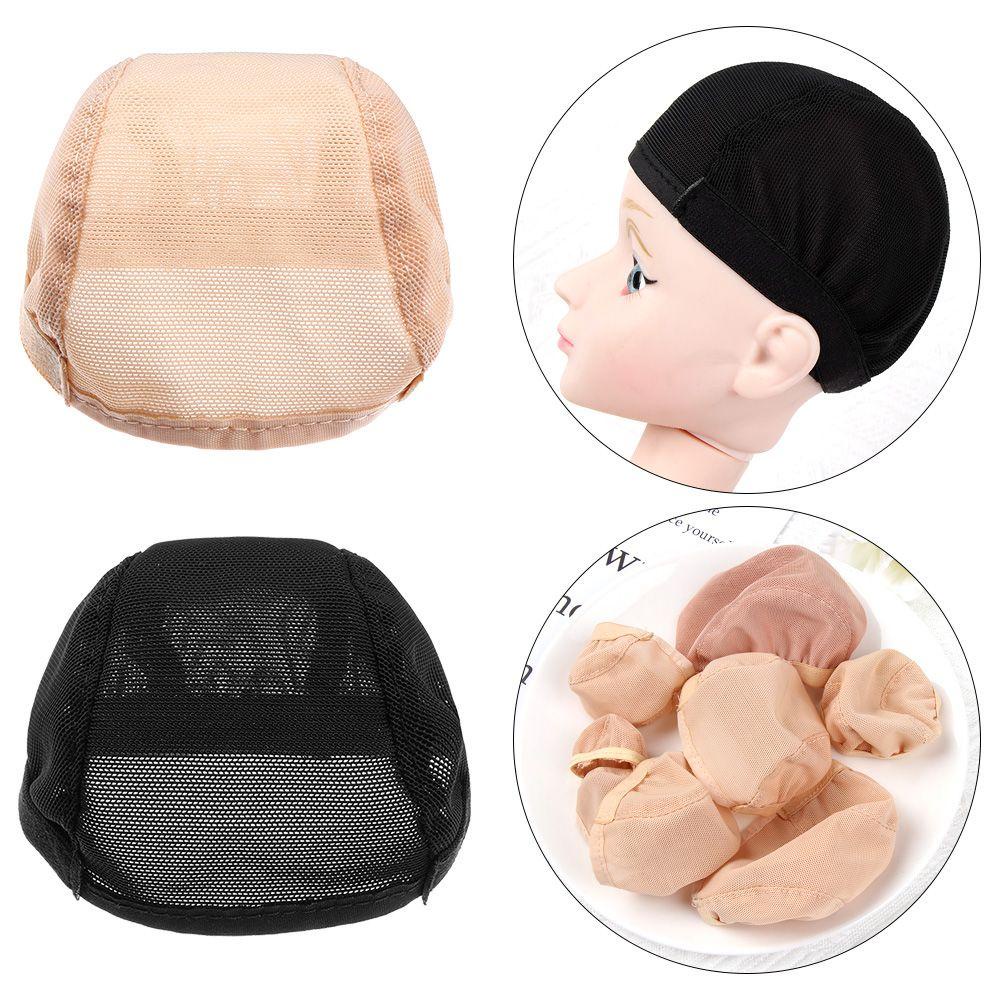 Mũ Gắn Tóc Giả Màu Đen / Be Chống Trượt DIY Cho Búp Bê Kat1