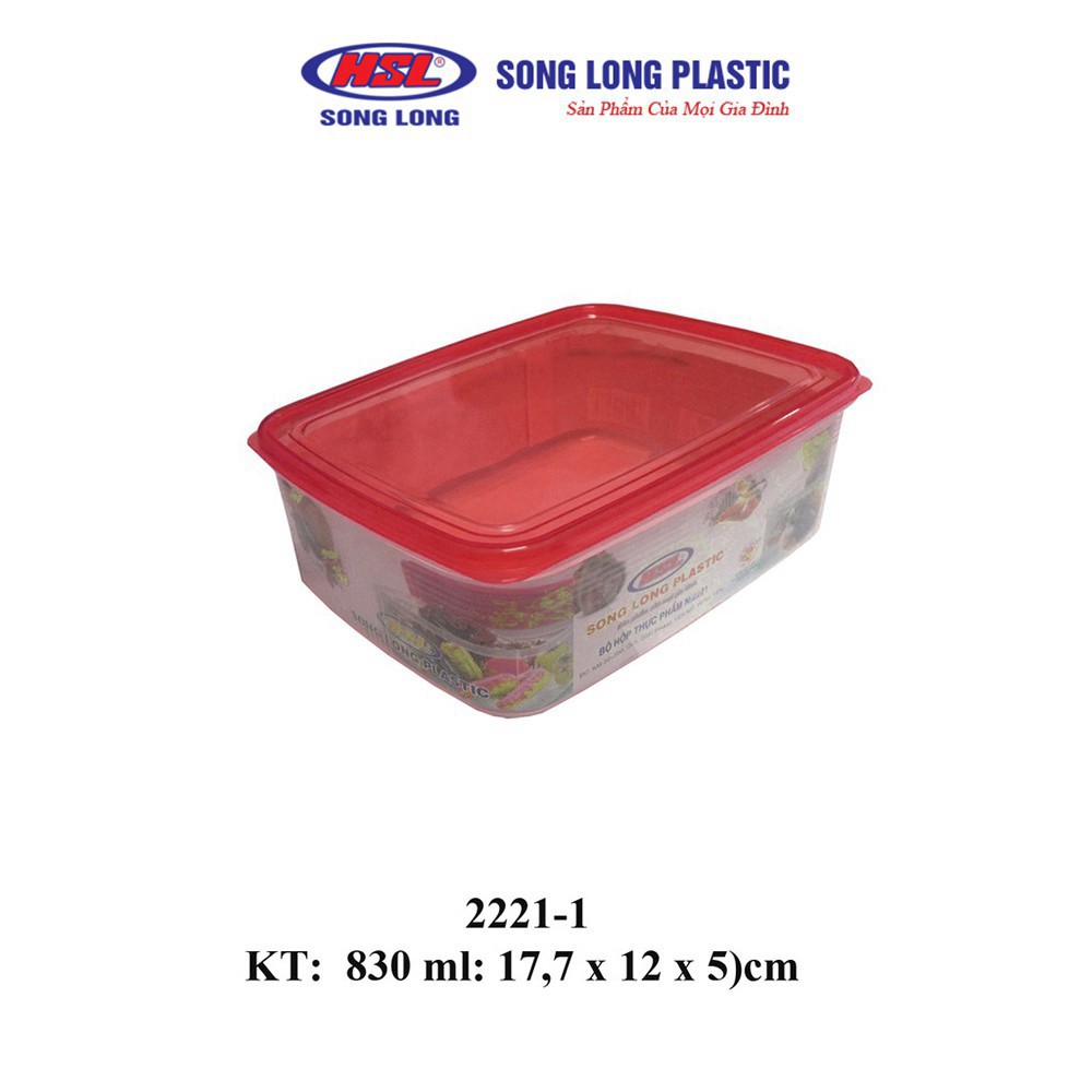 Bộ 3 Hộp Đựng Thực Phẩm Song Long 2221 850ml 1300ml 2000ml | BigBuy360 - bigbuy360.vn