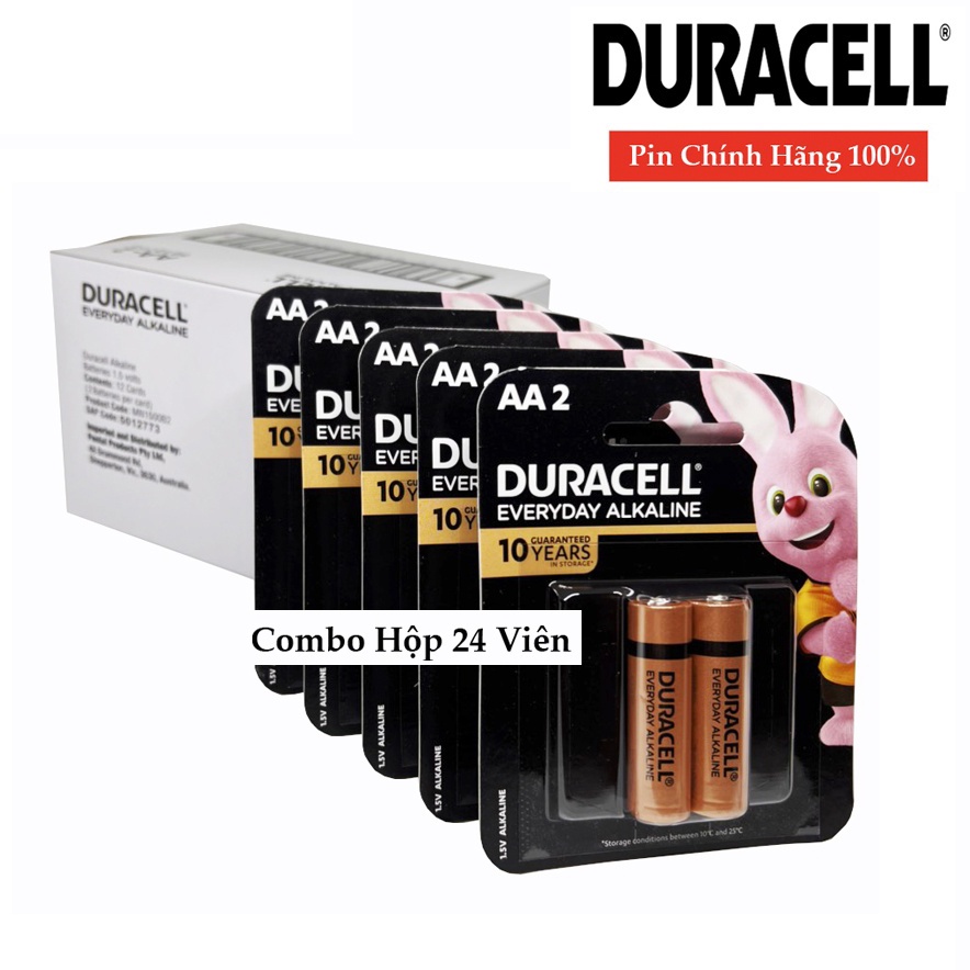 [VỈ 2 VIÊN] Pin tiểu AA Duracell chính hãng 1 5v Alkaline máy đo huyết áp omron, pin khóa cửa vân tay